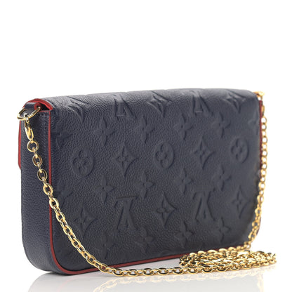 Louis Vuitton Empreinte Pochette Felicie Chain Wallet Marine Rouge 4 of 14