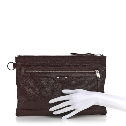 Balenciaga Agneau Arena Classic Silver Hardware Medium Clip Acajou Fonce 2 of 4