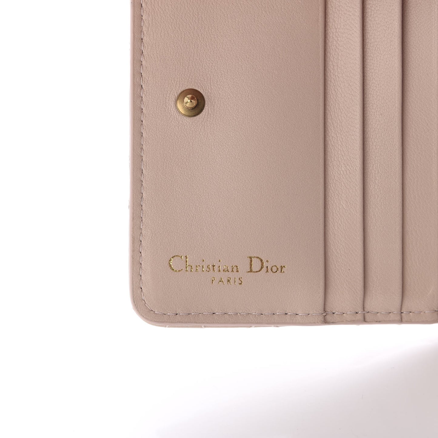 Lambskin Cannage Dioraddict Flap Wallet Rose Poudre