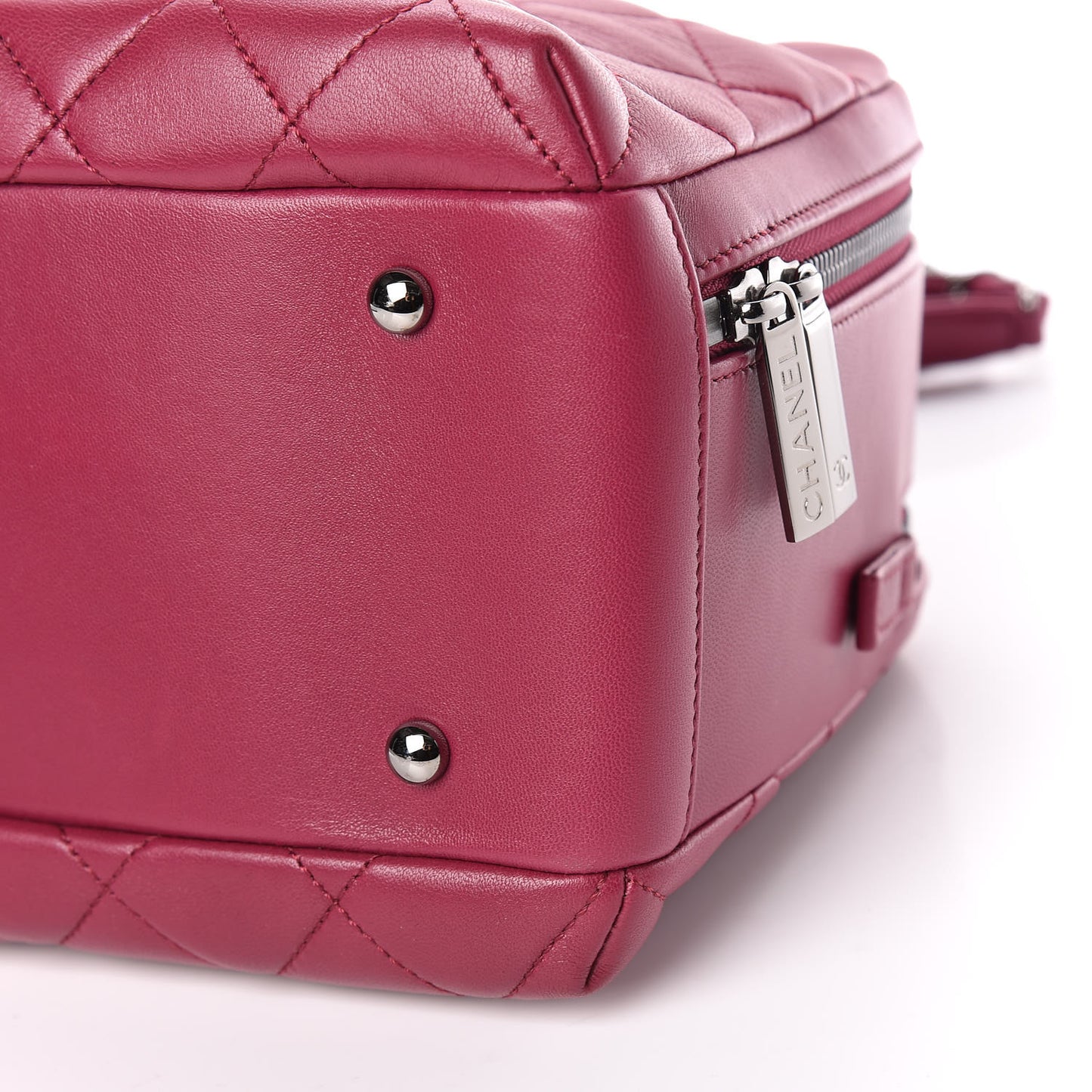 Lambskin Quilted Medium Trendy CC Bowling Bag Dark Pink