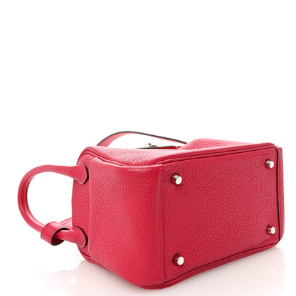 Hermes Taurillon Clemence Mini Lindy 20 Rose Mexico 4 of 10