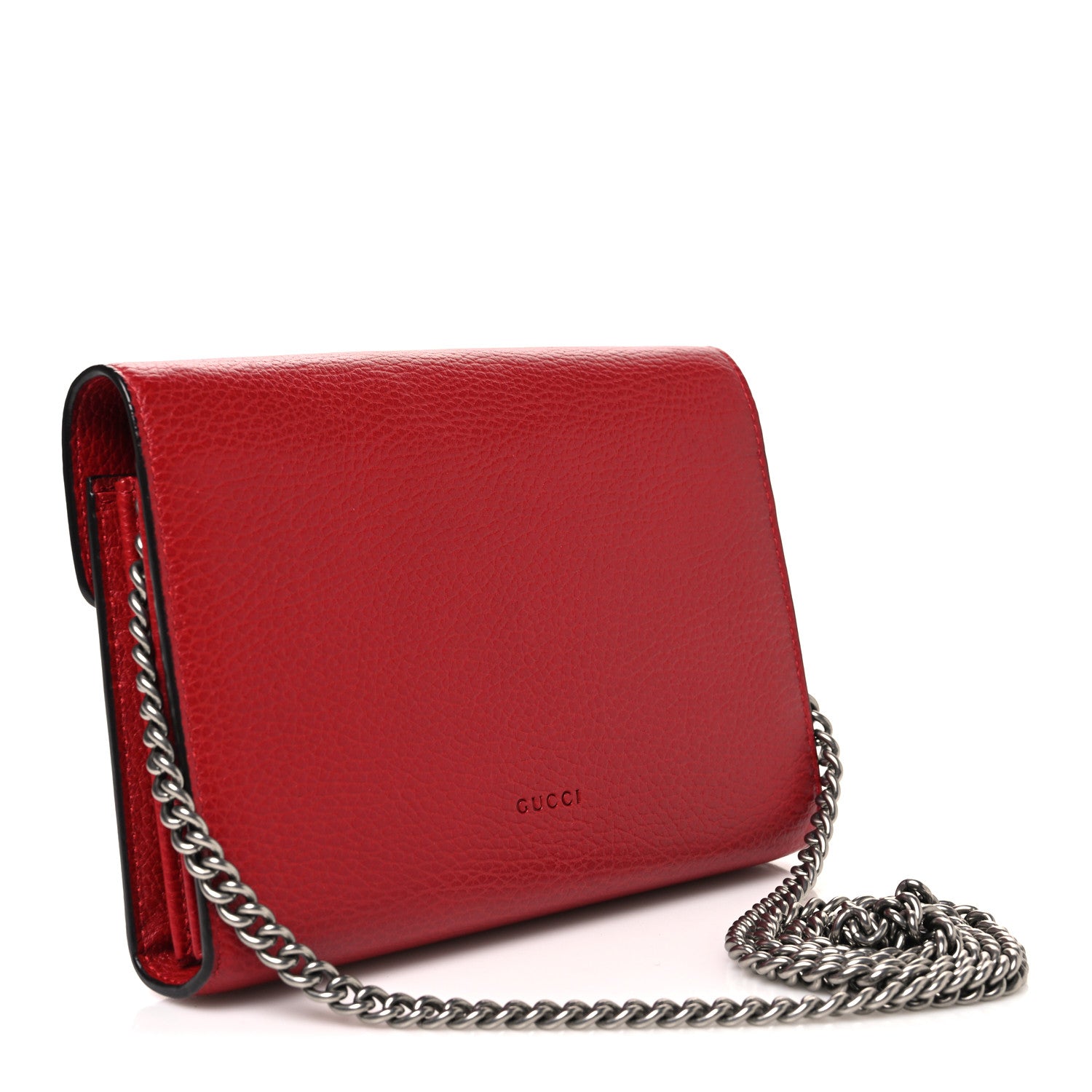Gucci Calfskin Mini Dionysus Chain Wallet Hibiscus Red 3 of 10