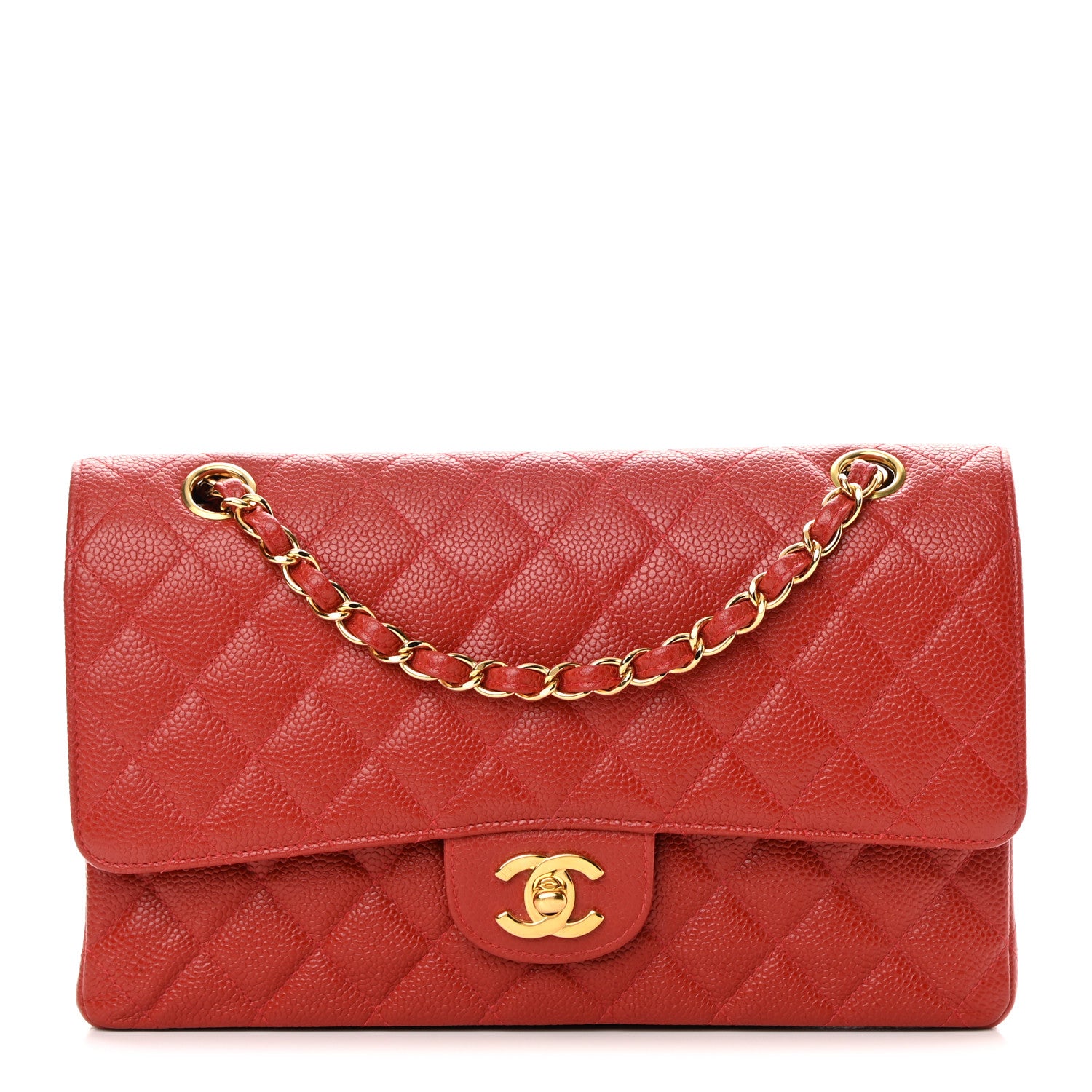 Chanel Caviar Quilted Medium Double Flap Red 1 of 14