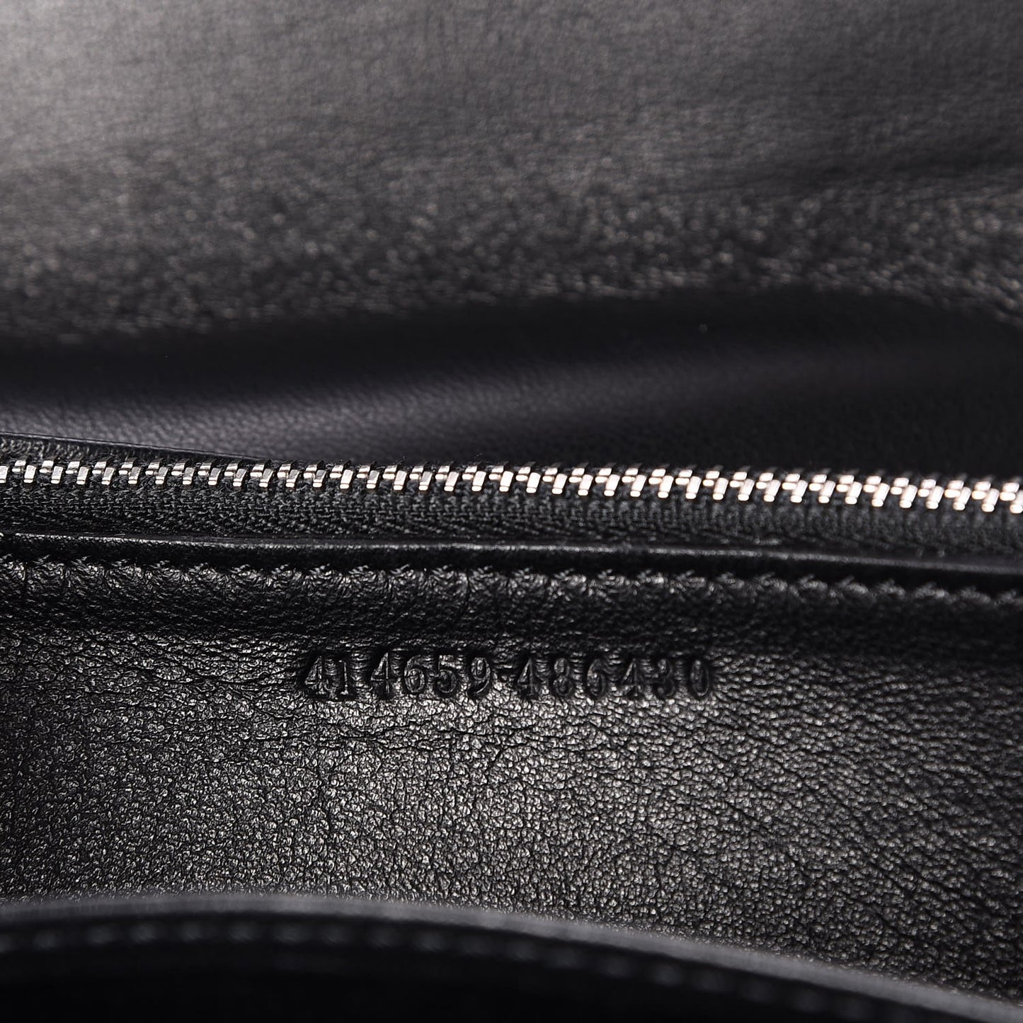 Metallic Calfskin Skull Wallet on Chain Black Pearl