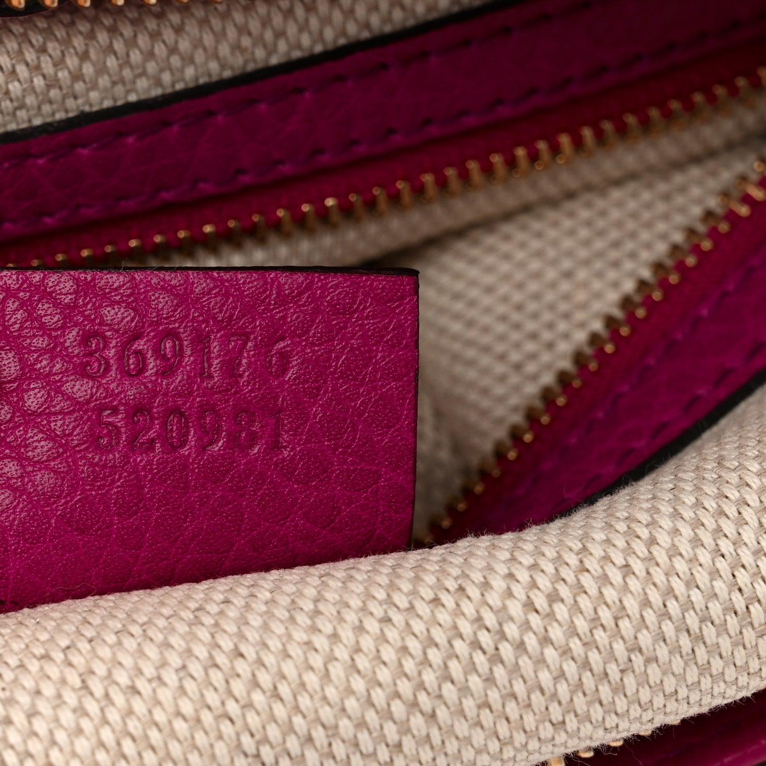 Gucci Pebbled Calfskin Small Soho Top Handle Bag Bright Bougainvillea 7 of 12