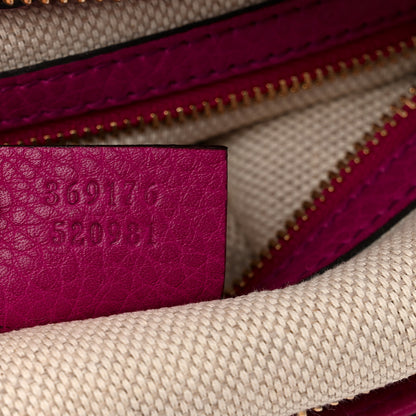 Gucci Pebbled Calfskin Small Soho Top Handle Bag Bright Bougainvillea 7 of 12