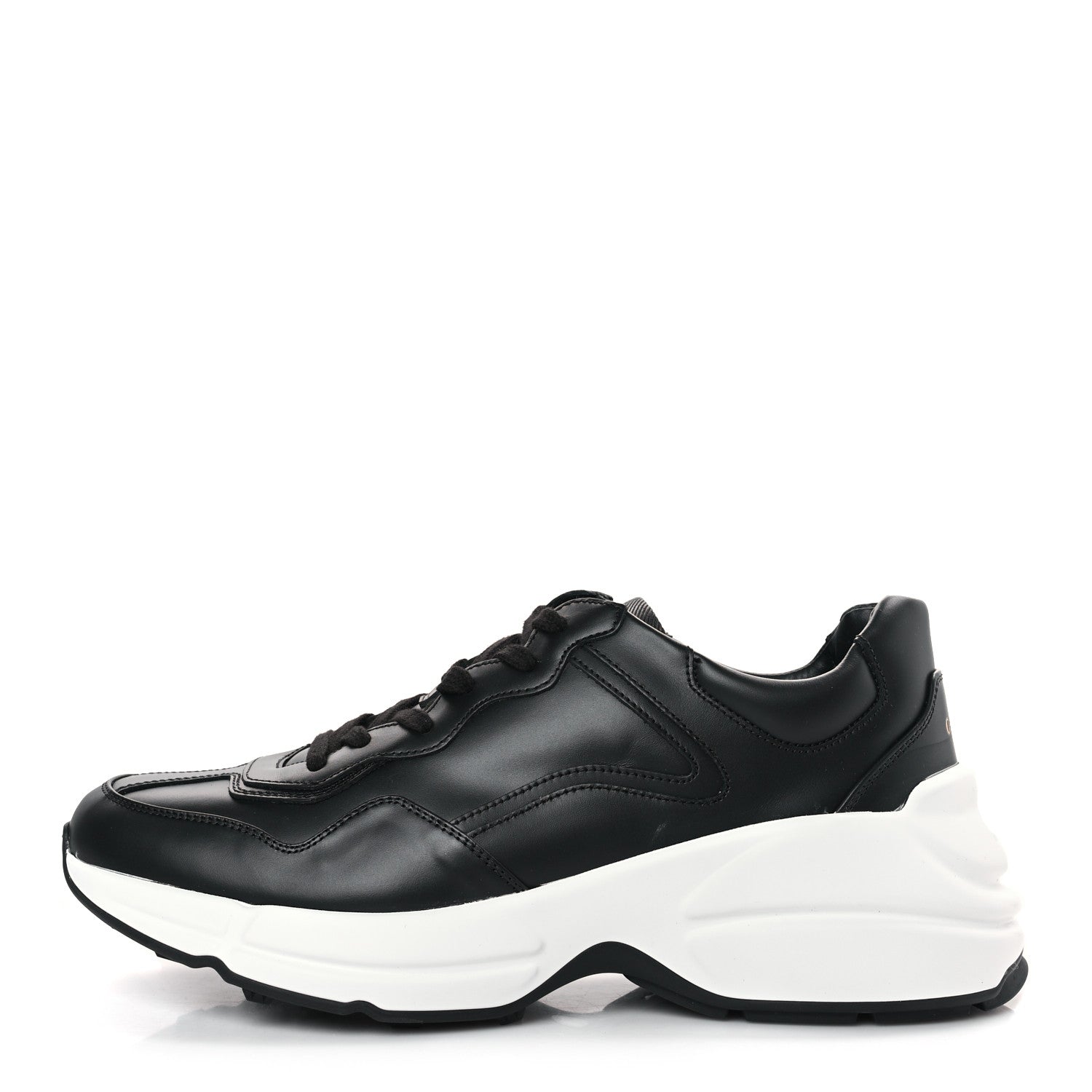 Gucci Apollo Calfskin Mens Rhyton Sneakers 7.5 Black 1 of 8