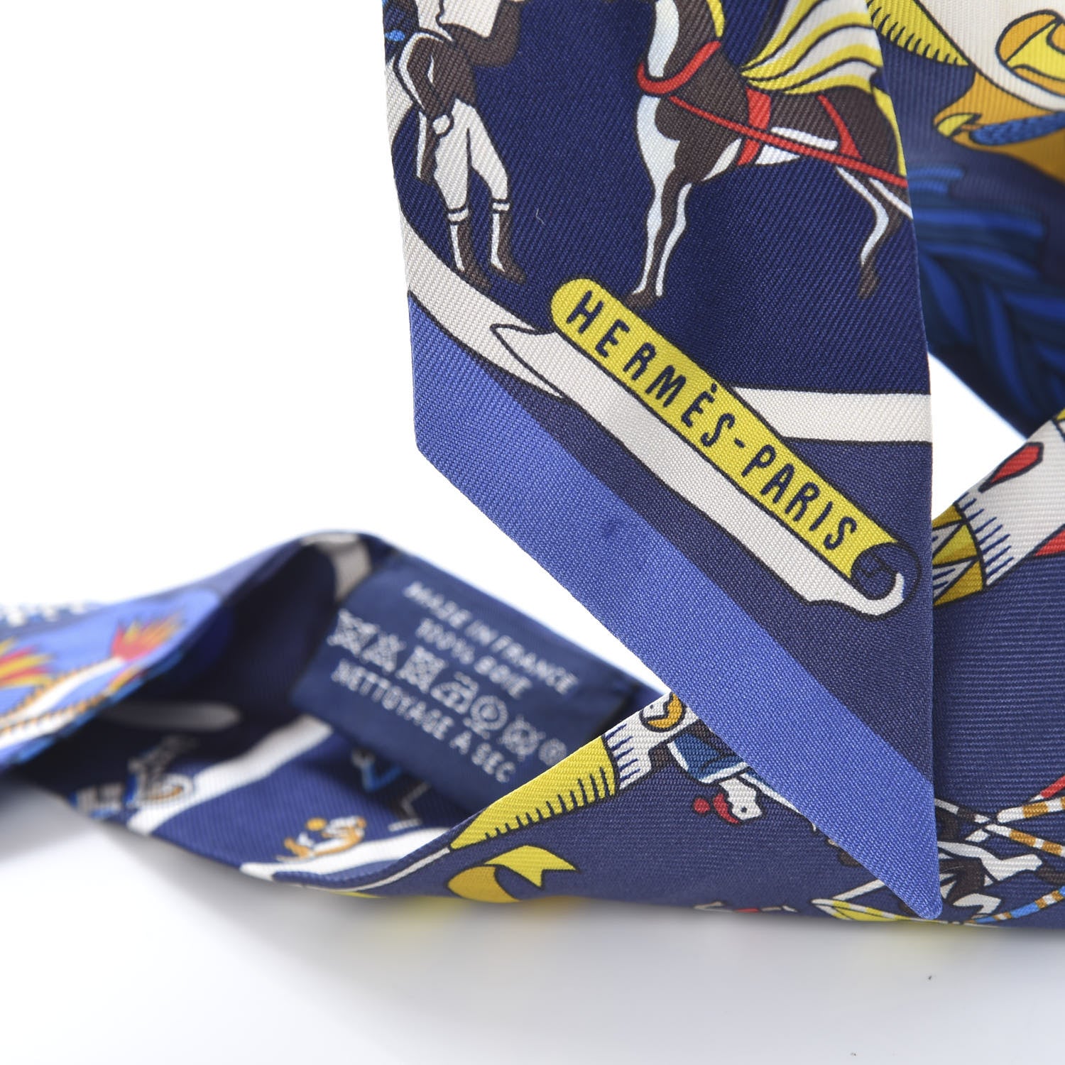 Hermes Silk Exposition Universelle Twilly Bleu Jaune Vif Rouge 5 of 5