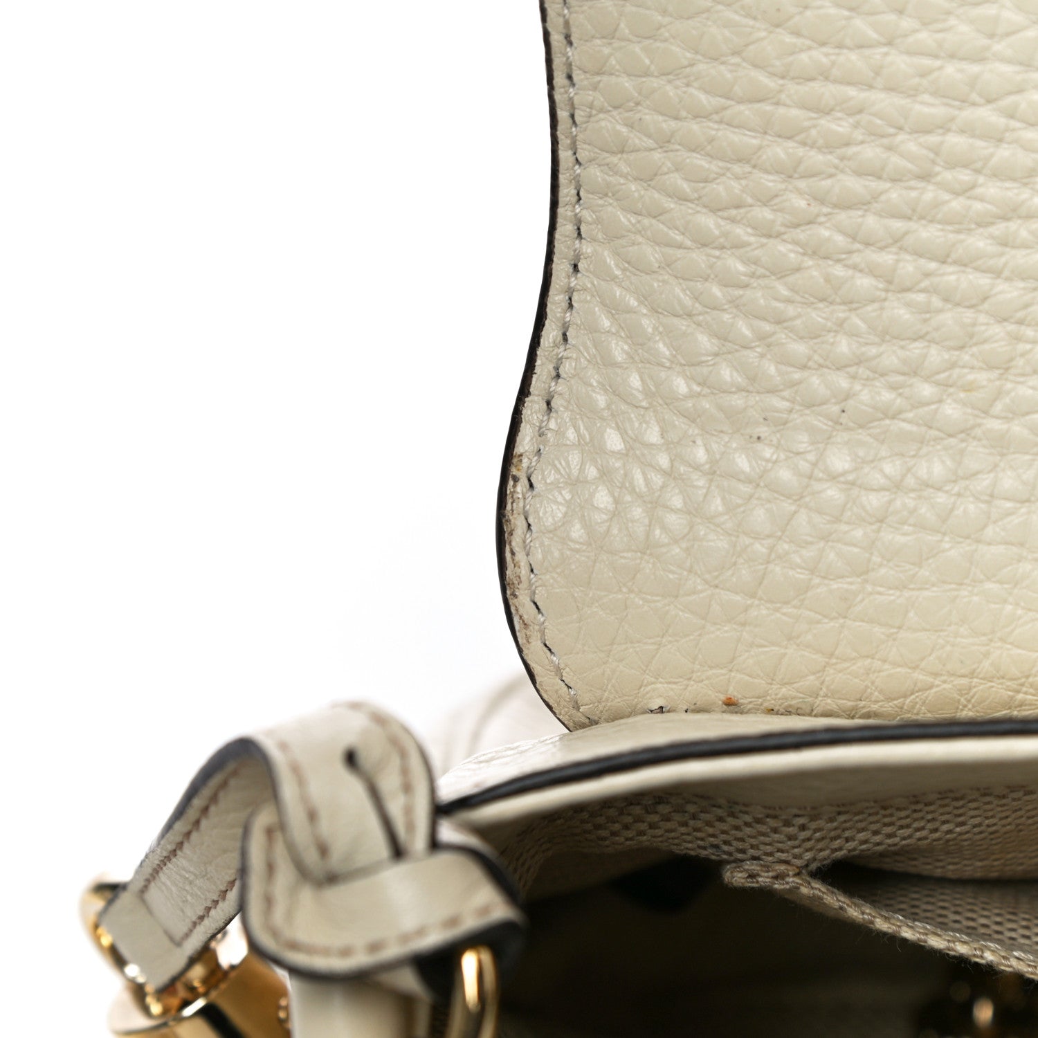 Gucci Pebbled Calfskin Small Soho Flap Crossbody Off White 20 of 21