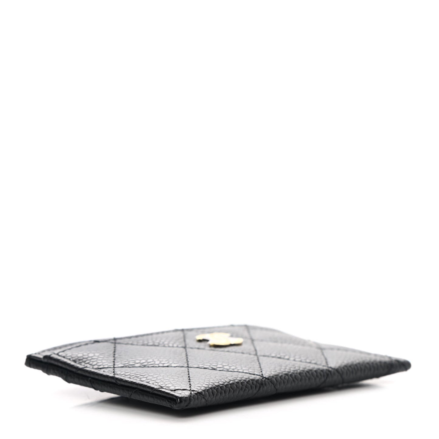 Caviar Quilted Card Holder Black