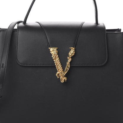 Versace Vitello Barocco Virtus Small Top Handle Shoulder Bag Black 8 of 8