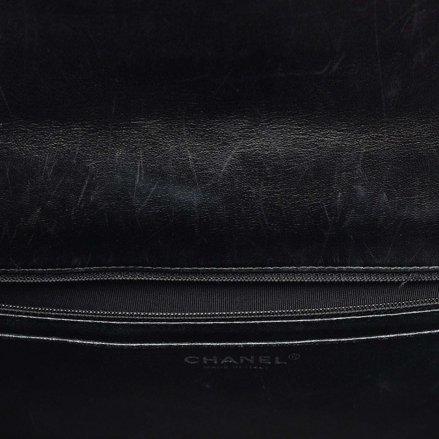 Patent Quilted Maxi Single Flap Black
