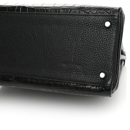 Hermes Matte Taurillon Clemence Box Kelly Retourne 35 Black 15 of 16