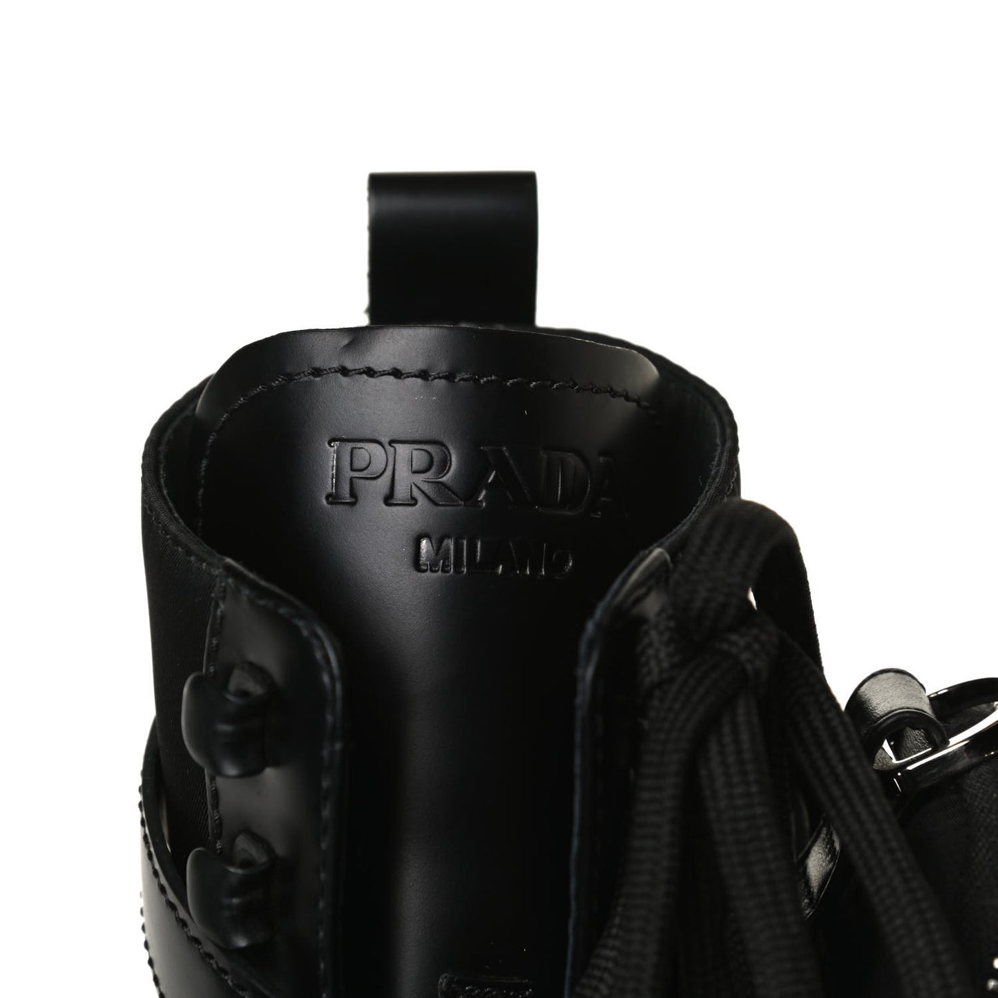 Spazzolato Rois Nylon Metal Triangle Logo Monolith Pouch Pocket 55mm Boots 37.5 Black