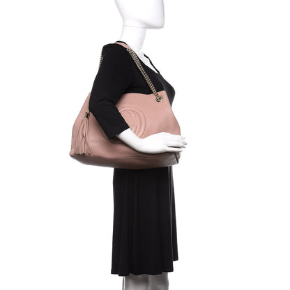 Gucci Pebbled Calfskin Medium Soho Chain Shoulder Bag Dark Cipria 2 of 14