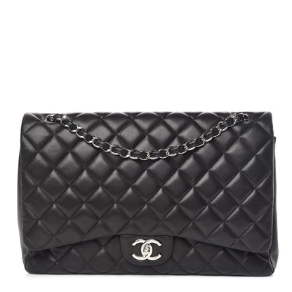 Chanel Lambskin Quilted Maxi Double Flap Black 1 of 11