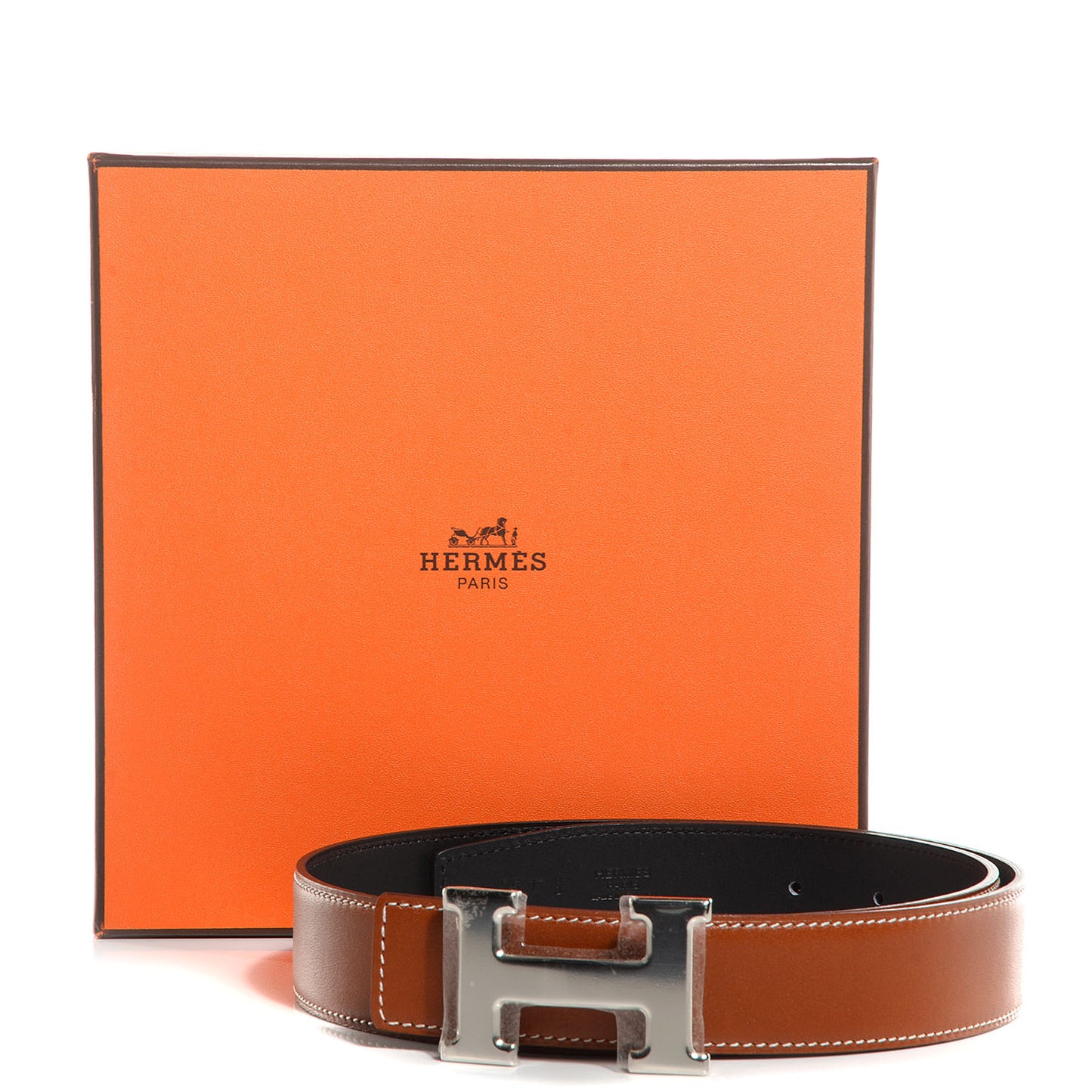 Natural Barenia Chamonix Constance 32mm H Belt Fauve Noir 75