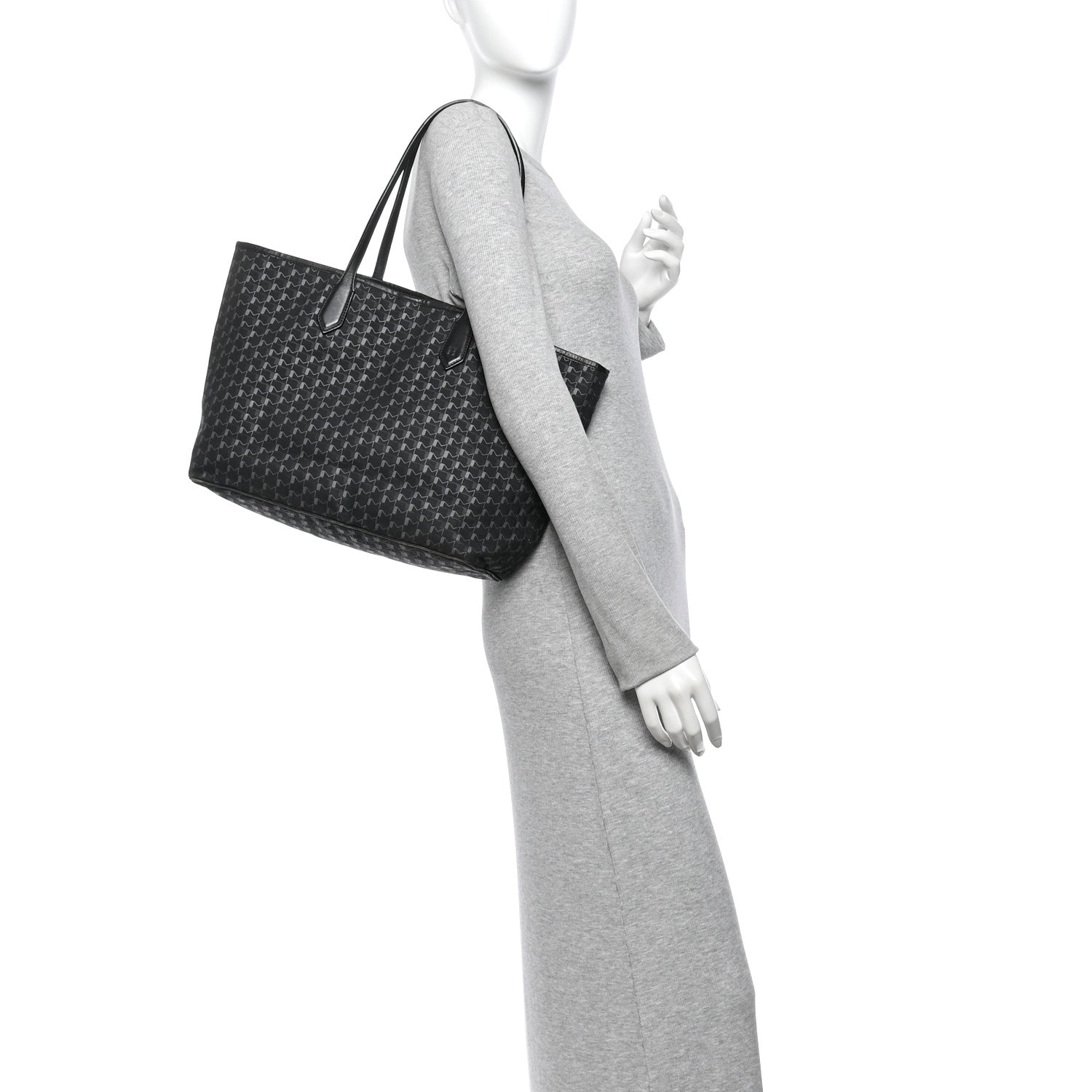 Moynat Calfskin Canvas 1920 M Monogram MM Tote  Black 2 of 15