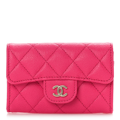 Chanel Caviar Quilted Flap Card Holder Wallet Fuchsia 1 of 8