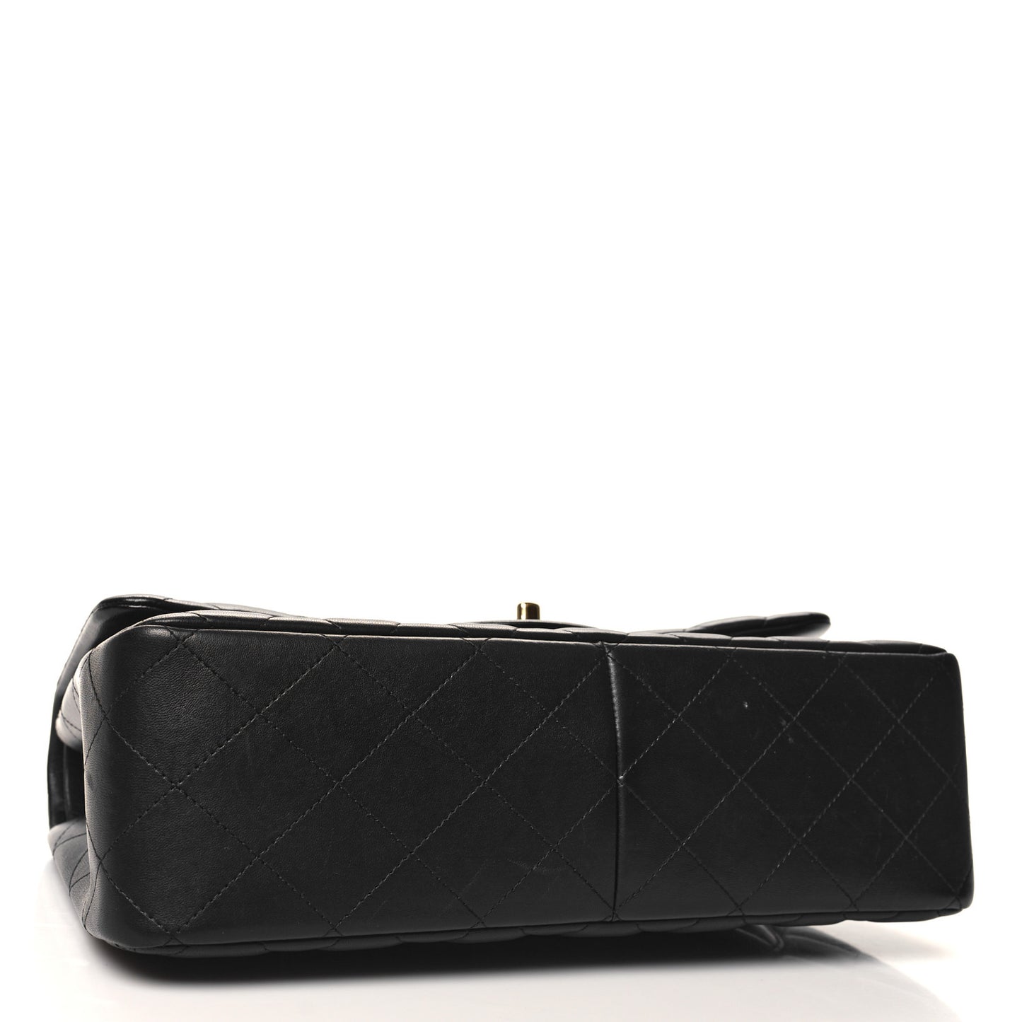 Lambskin Quilted Jumbo Double Flap Black