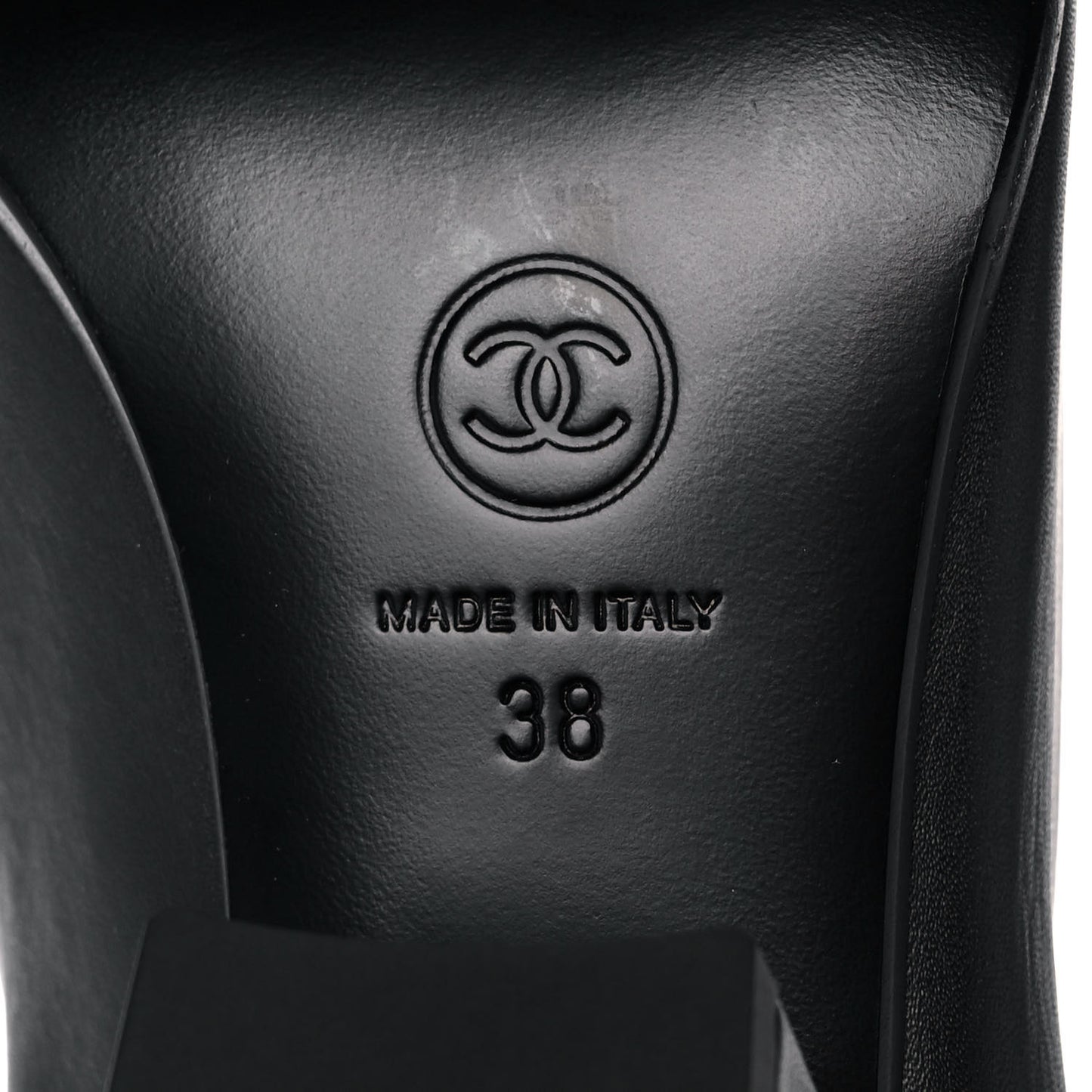 Calfskin CC Fold Over Boots 38 Black Brown