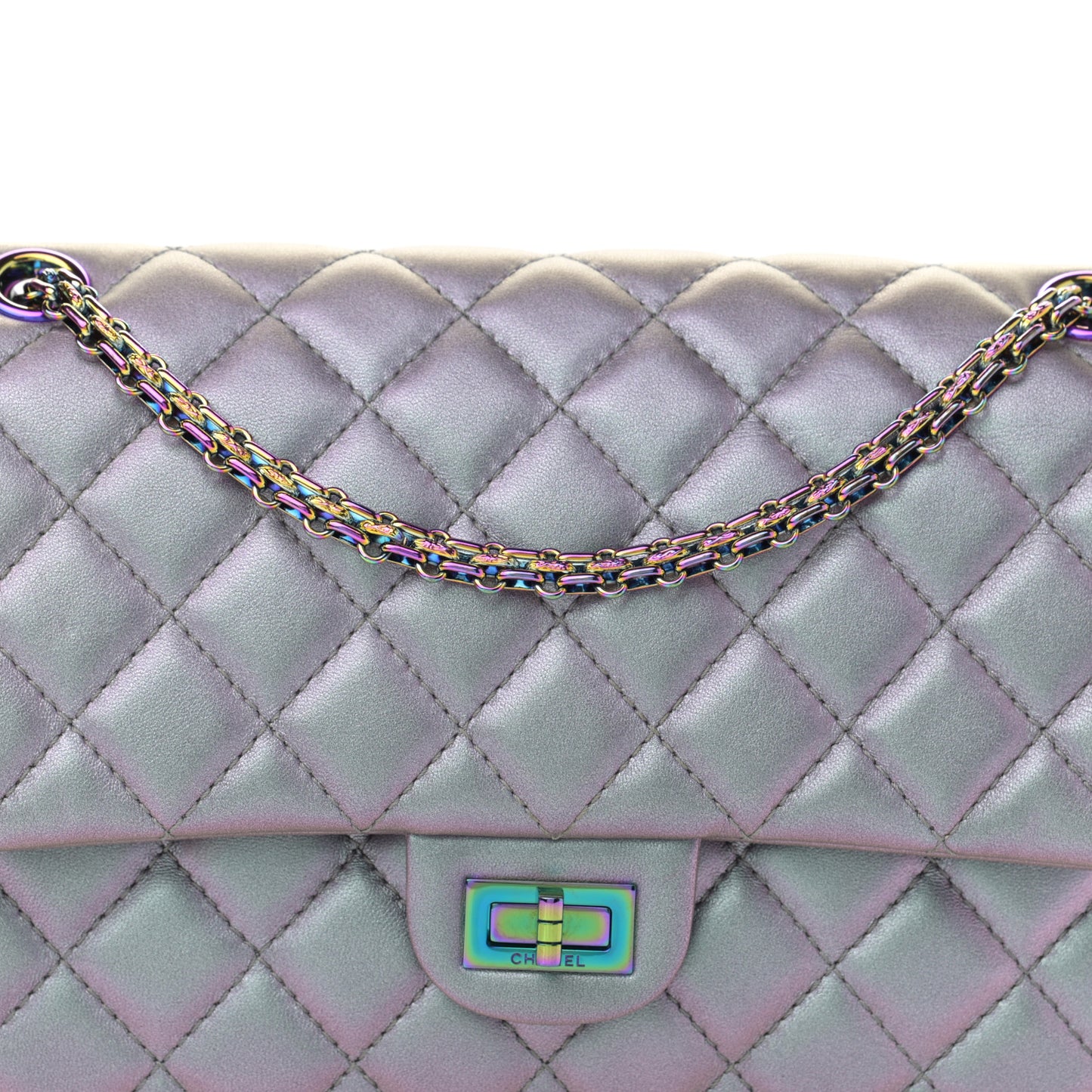 Iridescent Lambskin Quilted 2.55 Reissue 226 Flap Light Purple
