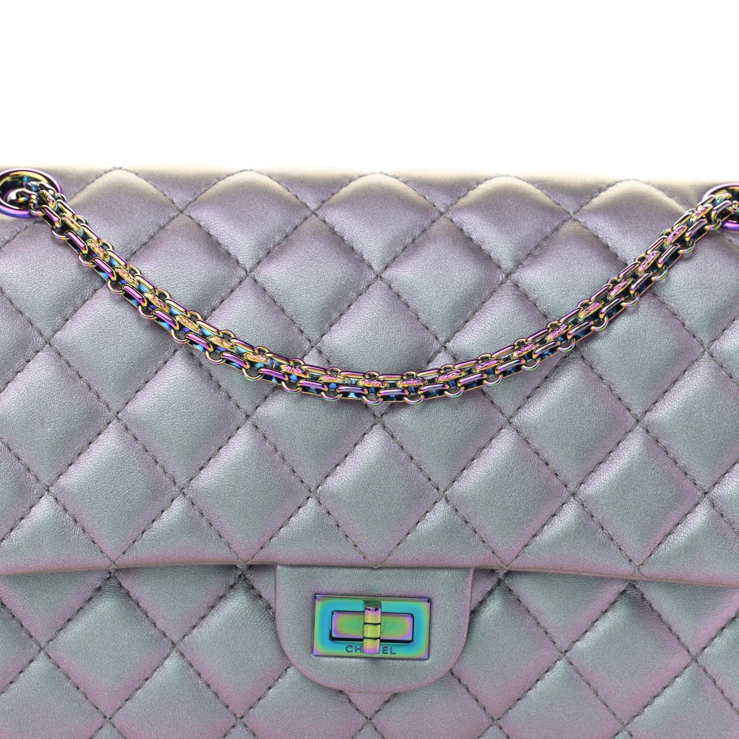 Chanel Iridescent Lambskin Quilted 2.55 Reissue 226 Flap Light Purple 8 of 13