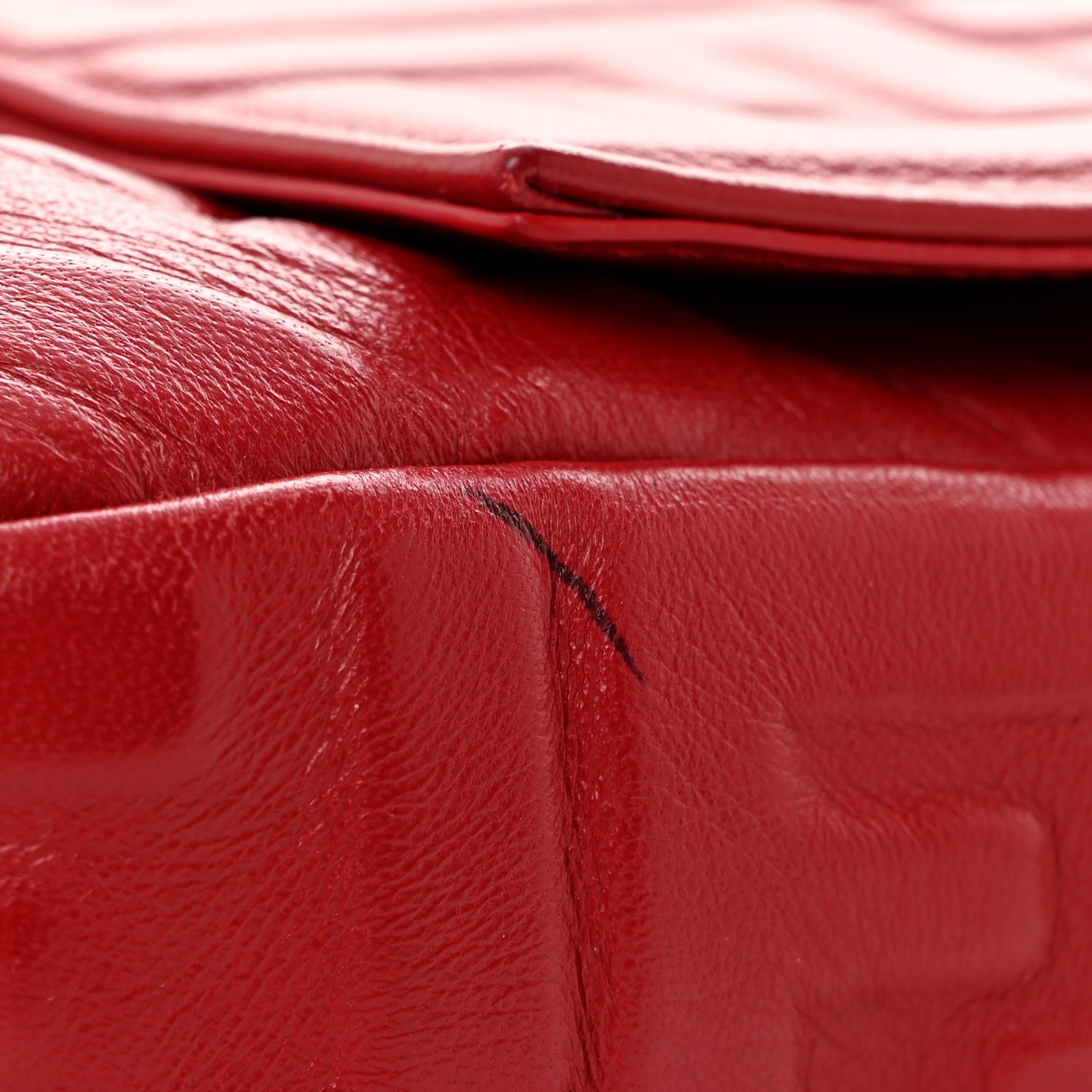 Nappa FF 1974 Embossed Large Baguette Fragola