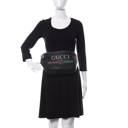 Gucci Grained Calfskin Logo Belt Bag Black 2 of 10