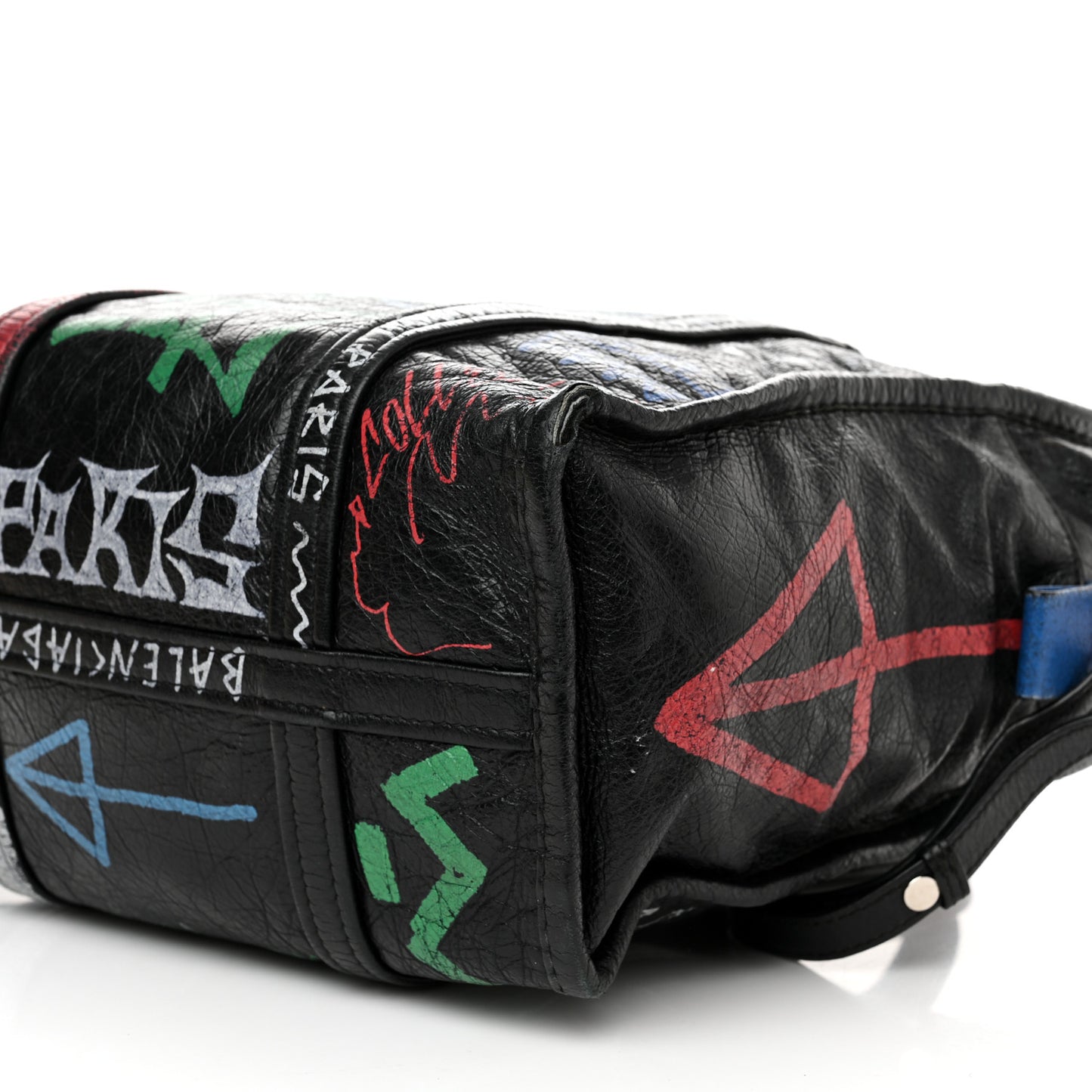 Agneau Arena Graffiti All Over S Bazar Shopper Tote Black Vert Rouge