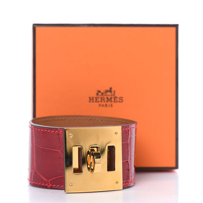 Hermes Shiny Alligator Kelly Dog Bracelet T3 Braise 6 of 6