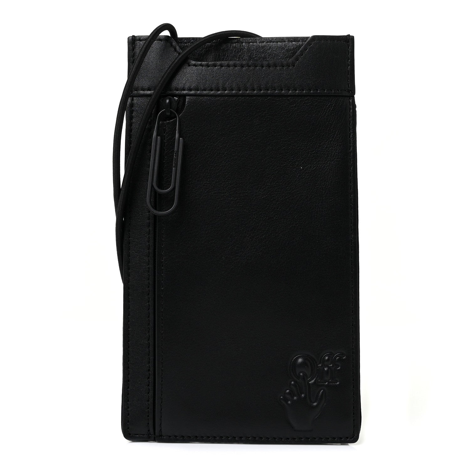 Off-White Calfskin Embossed Logo Phone Bag Black 1 of 7