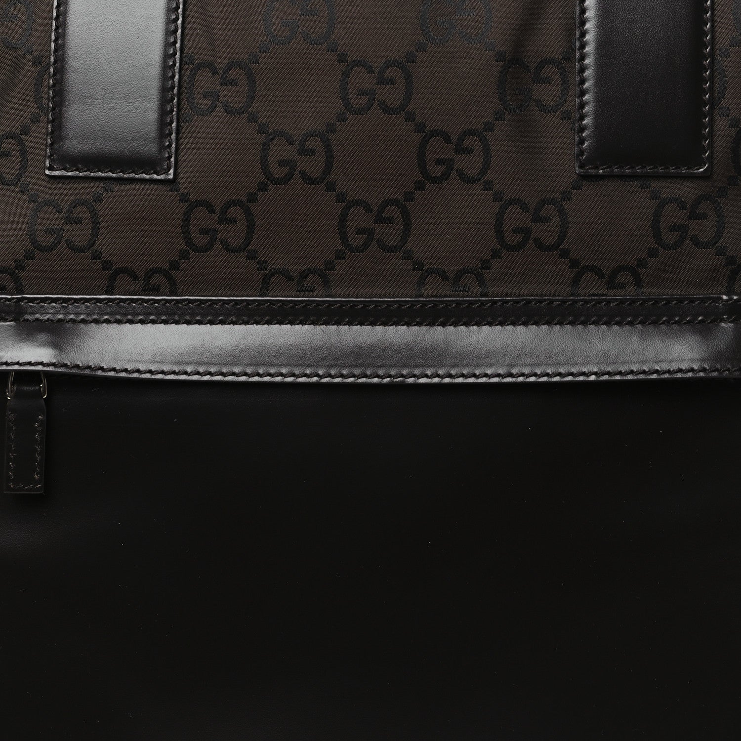 Gucci Nylon Calfskin Monogram Tall Tote Brown 8 of 11