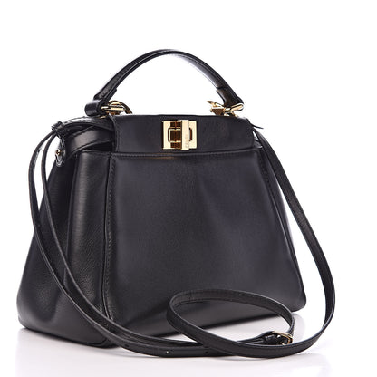 Fendi Nappa Mini Peekaboo Iconic Satchel Black 3 of 10