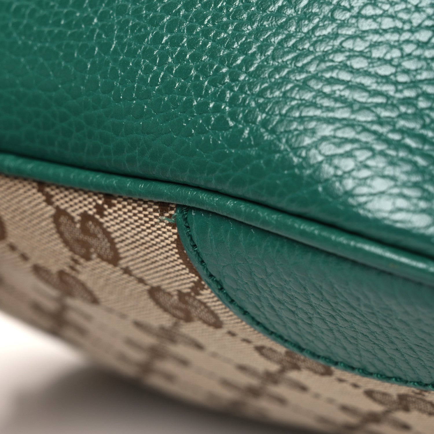 Gucci Monogram Dollar Calfskin Mini Bree Messenger Bag Beige Ebony Emerald 14 of 14