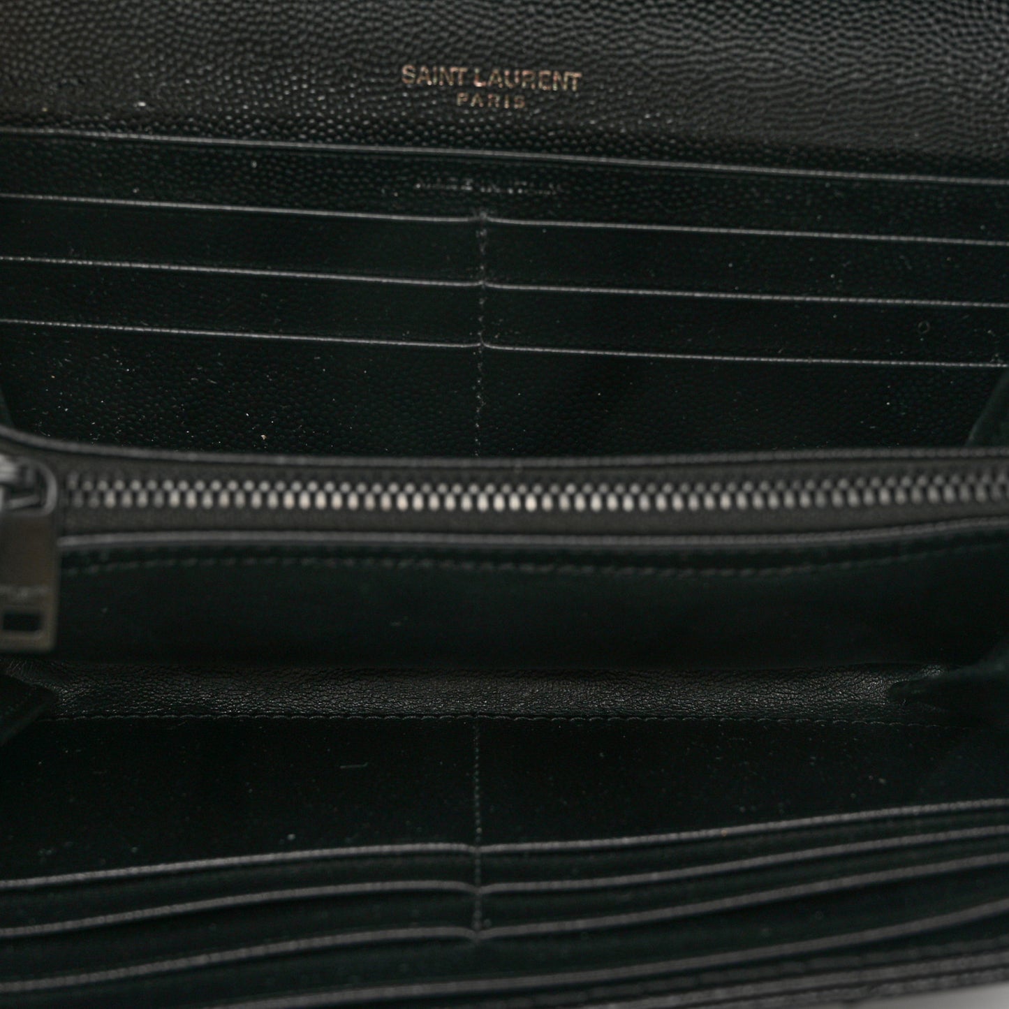 Grain De Poudre Matelasse Chevron Monogram Flap Wallet Black
