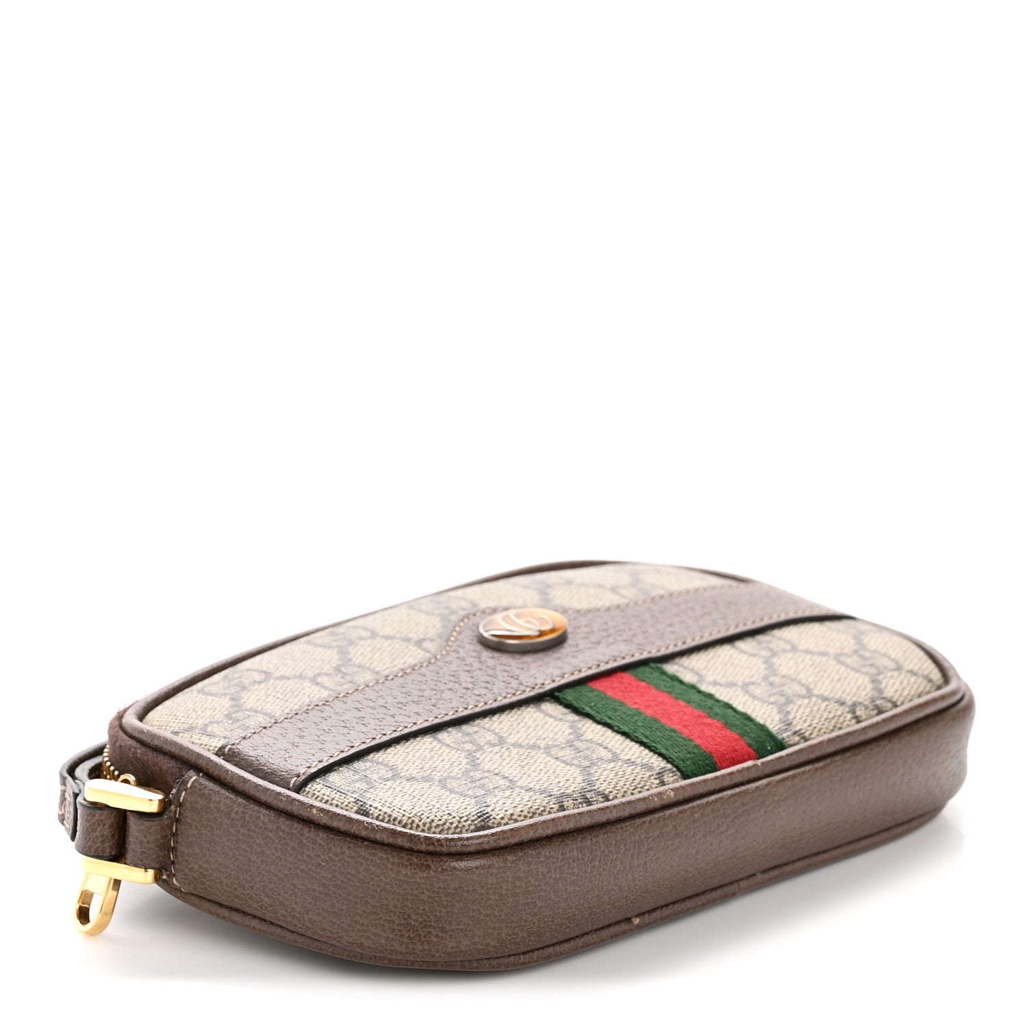 Gucci GG Supreme Monogram Ophidia Phone Case Wristlet Brown 4 of 9