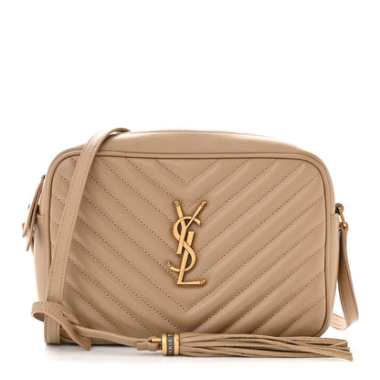 Saint Laurent Calfskin Matelasse Monogram Lou Camera Bag Dark Beige 1 of 10
