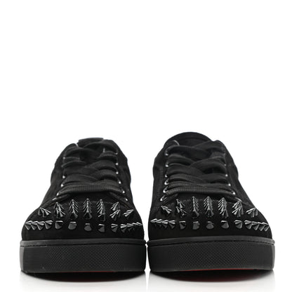 Christian Louboutin Suede Louis Junior Spikes Flat Sneakers 37.5 Black 2 of 9