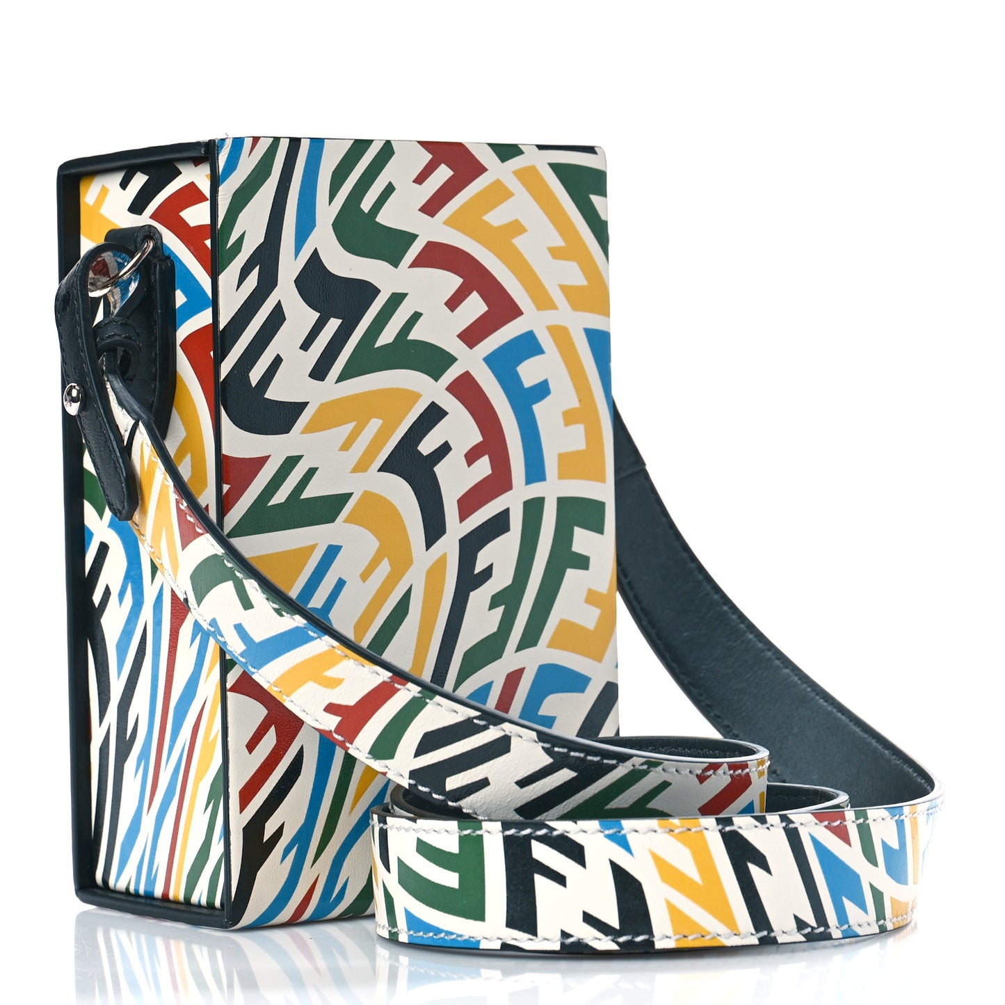 X SARAH COLEMAN Vitello Grace Light FF Vertigo Box Bag White Ice Multicolor