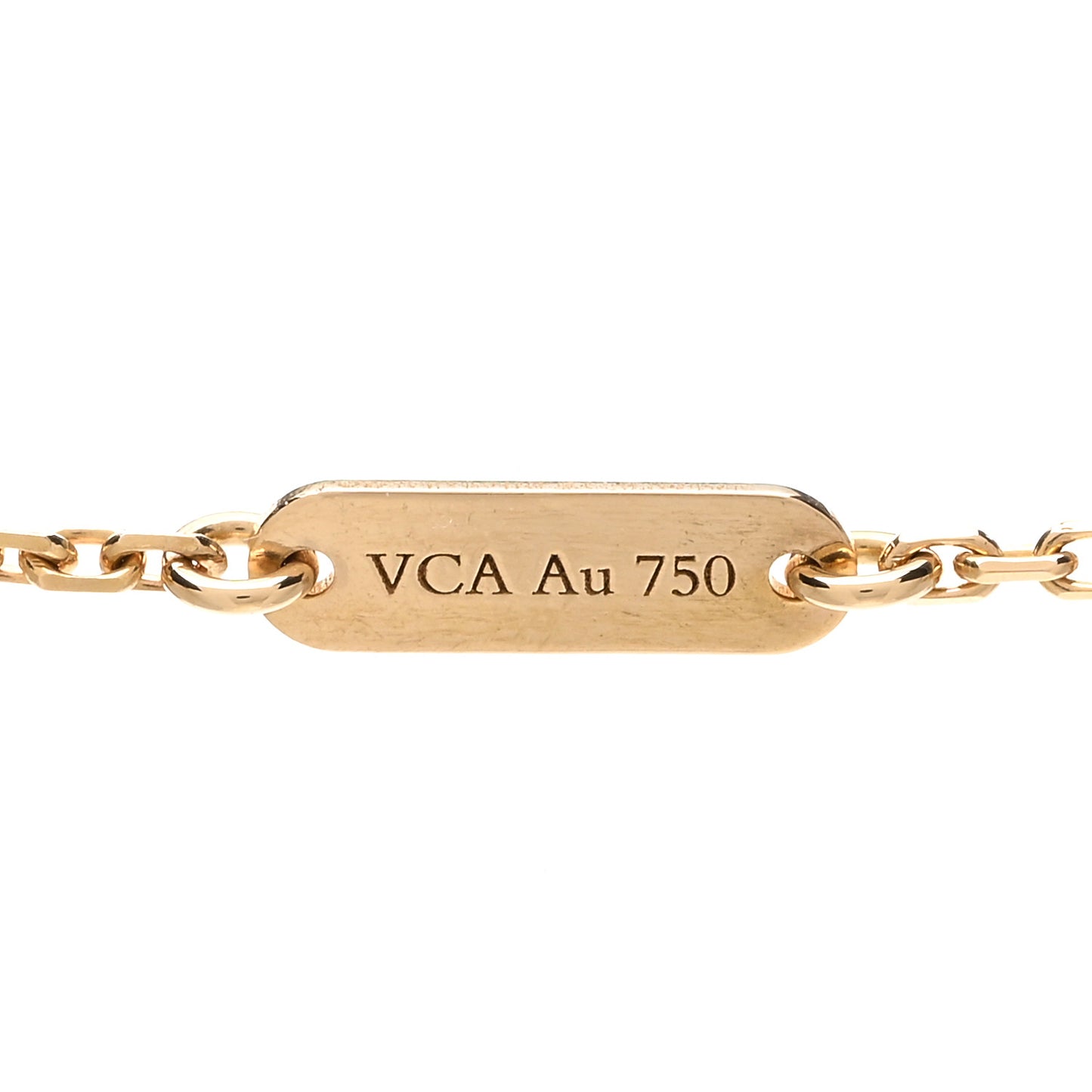 18K Yellow Gold Black Onyx Vintage Alhambra Pendant Necklace