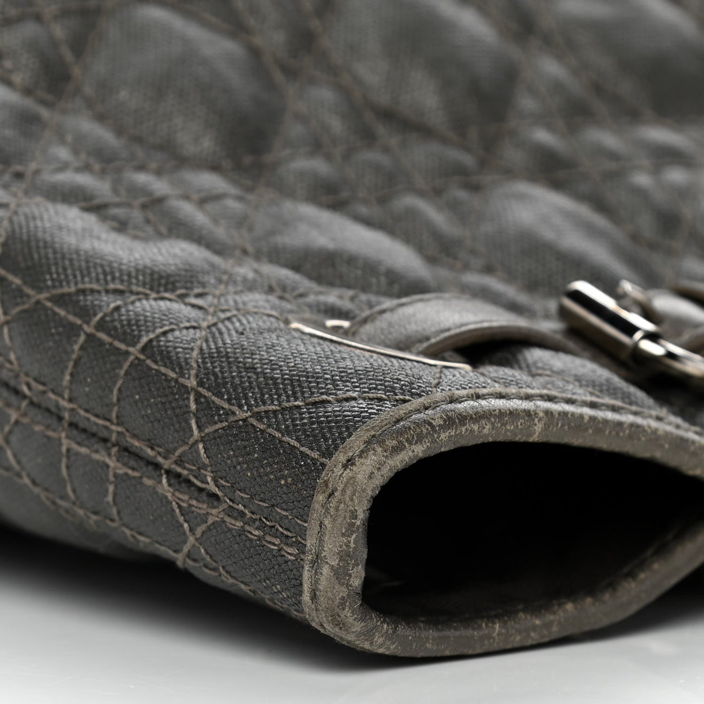 Coated Canvas Cannage Medium Panarea Tote Grey