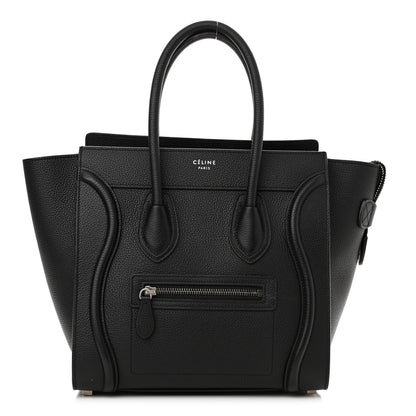 Celine Drummed Calfskin Micro Luggage Black 1 of 14