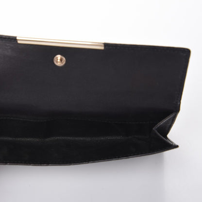 Gucci Guccissima Margaux Calfskin Metal Bar Continental Flap Wallet Black 7 of 9