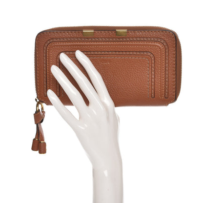 Chloe Grained Calfskin Marcie Long Zip Around Wallet Tan 2 of 8