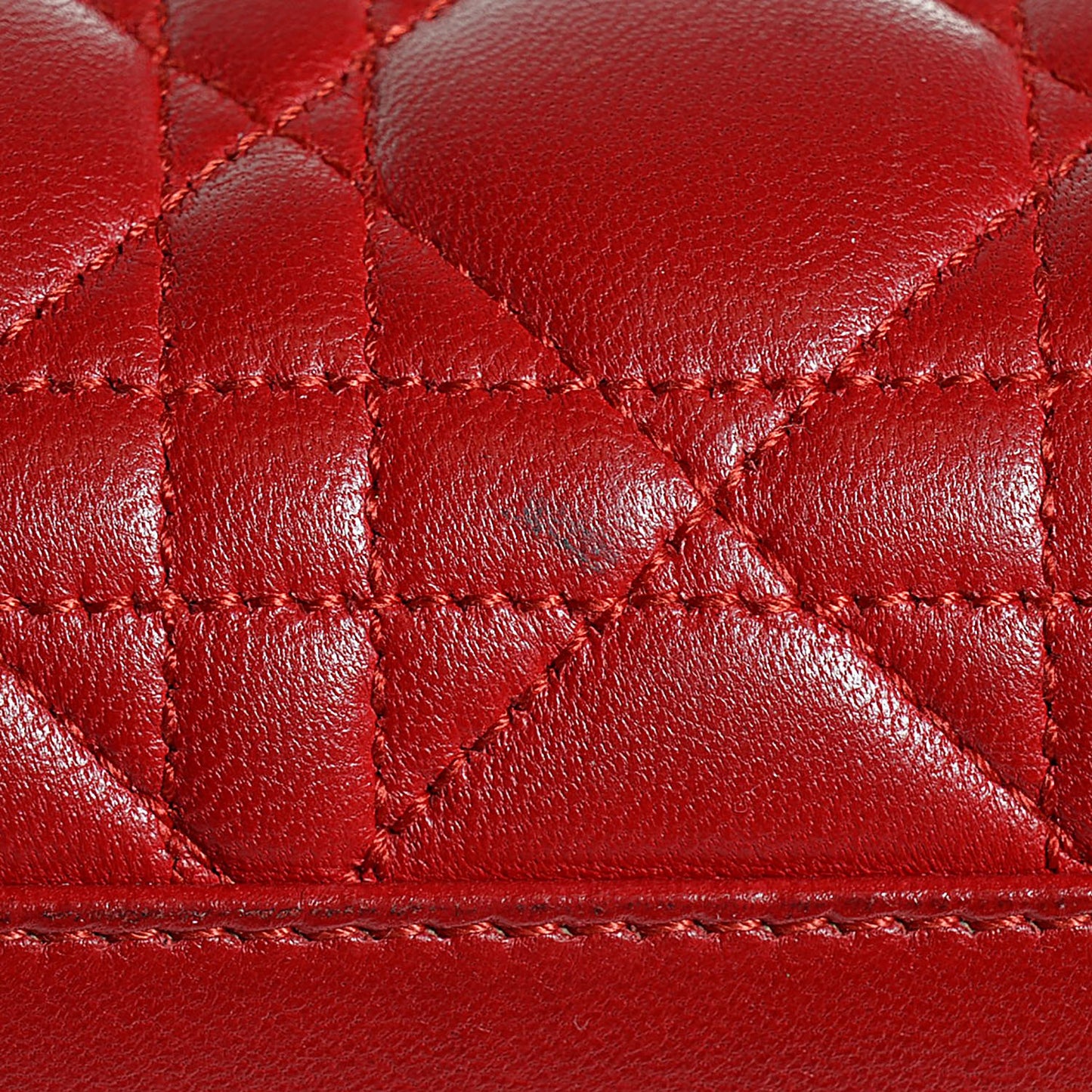 Lambskin Cannage Large Lady Dior Red