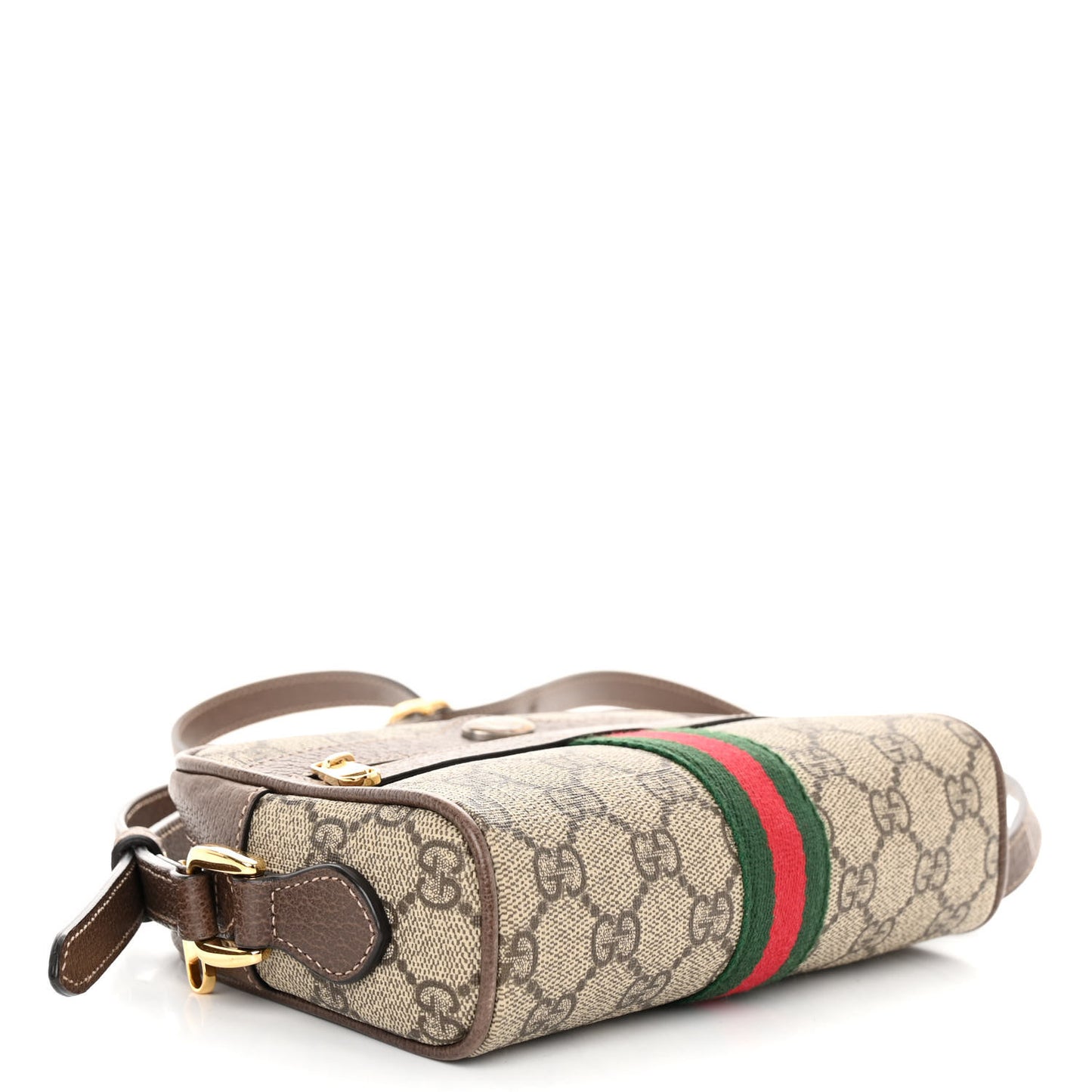 GG Supreme Monogram Web Mini Ophidia Shoulder Bag Brown