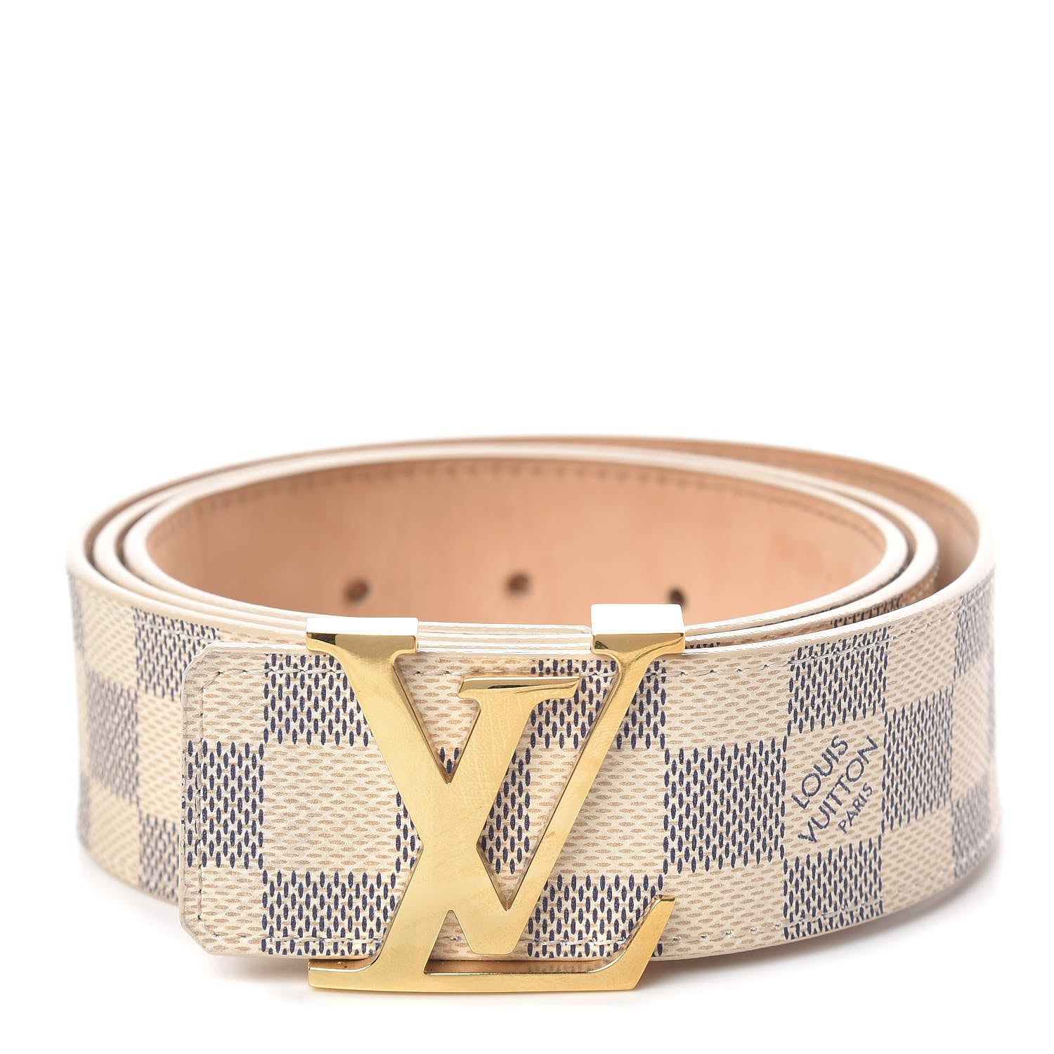 Louis Vuitton Damier Azur 40mm LV Initiales Belt 95 38 1 of 11