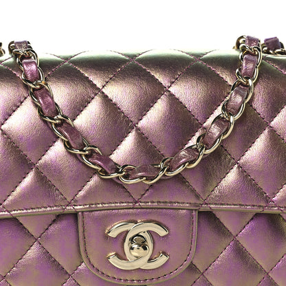 Chanel Iridescent Lambskin Quilted Mini Rectangular Flap Purple 8 of 10