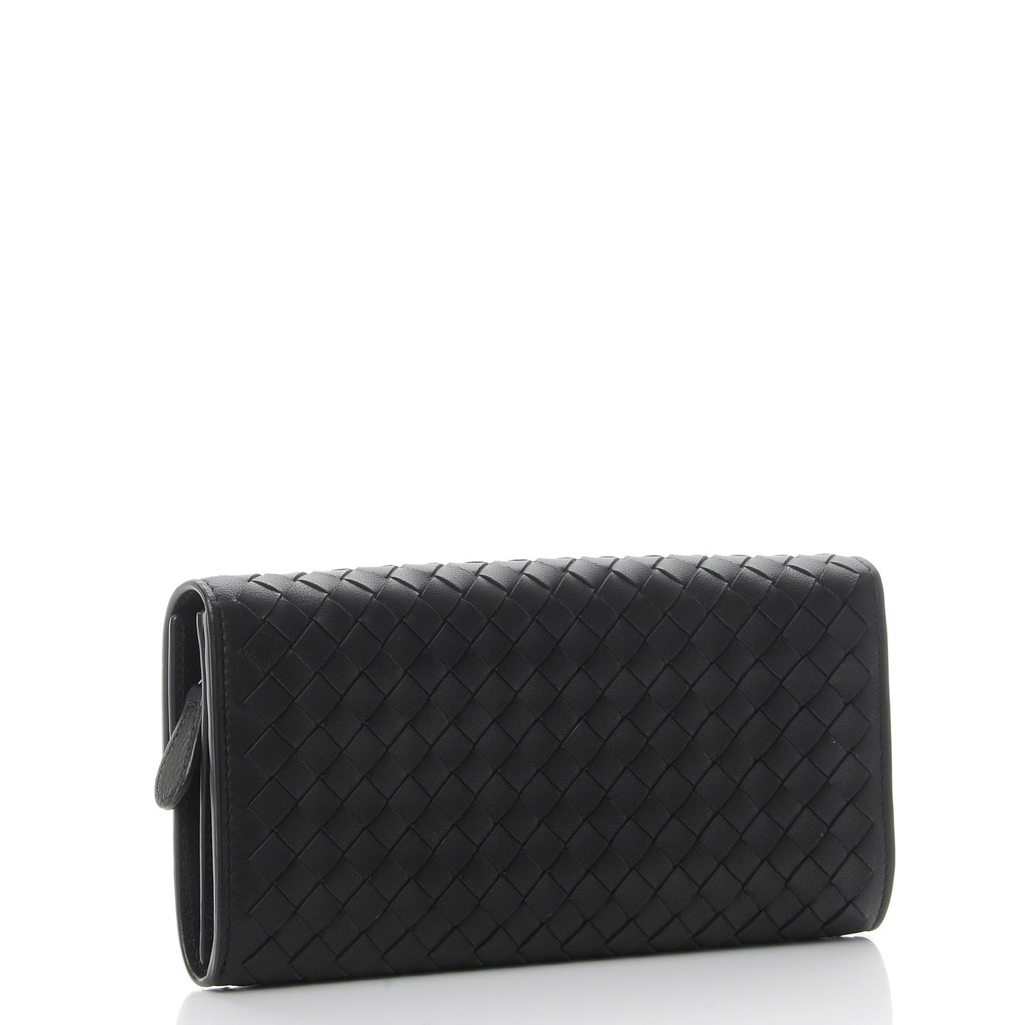 Nappa Intrecciato Continental Flap Wallet Nero Black